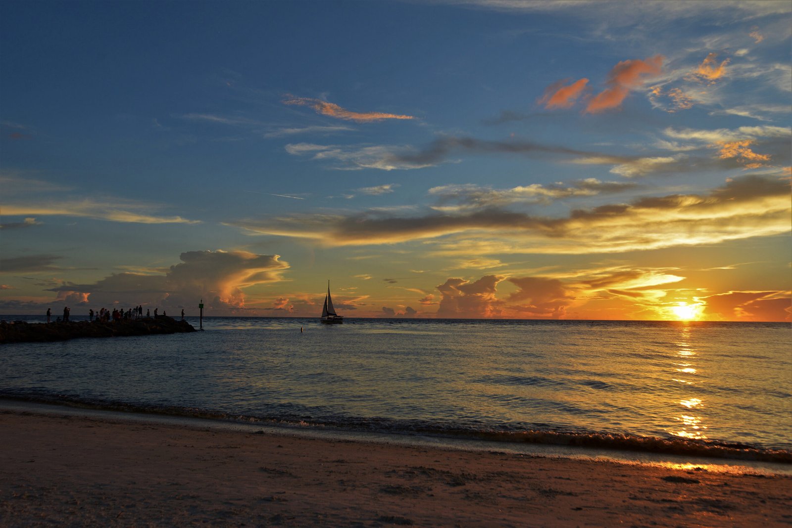 Sunset over the Nokomis jetty near Venice, Florida
